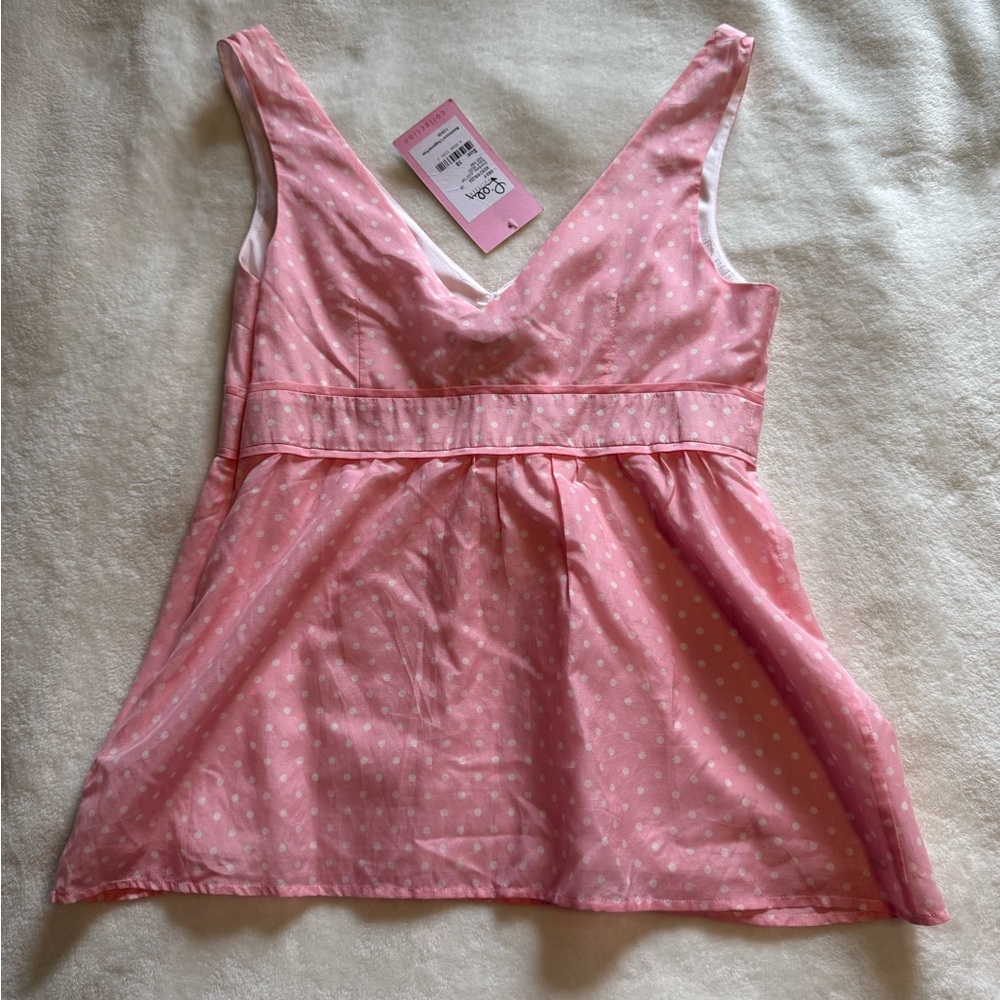 Lilly Pulitzer White Label - Jesse Top - Iced Pink - polka dots - Picture 2 of 7
